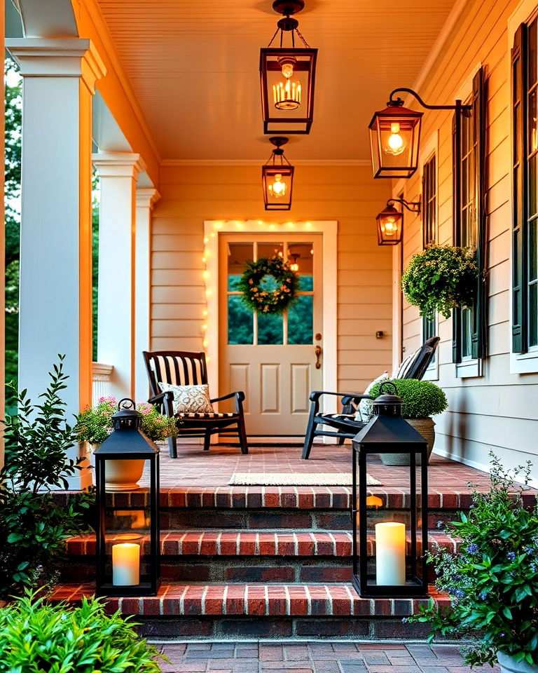 add rustic lantern lighting