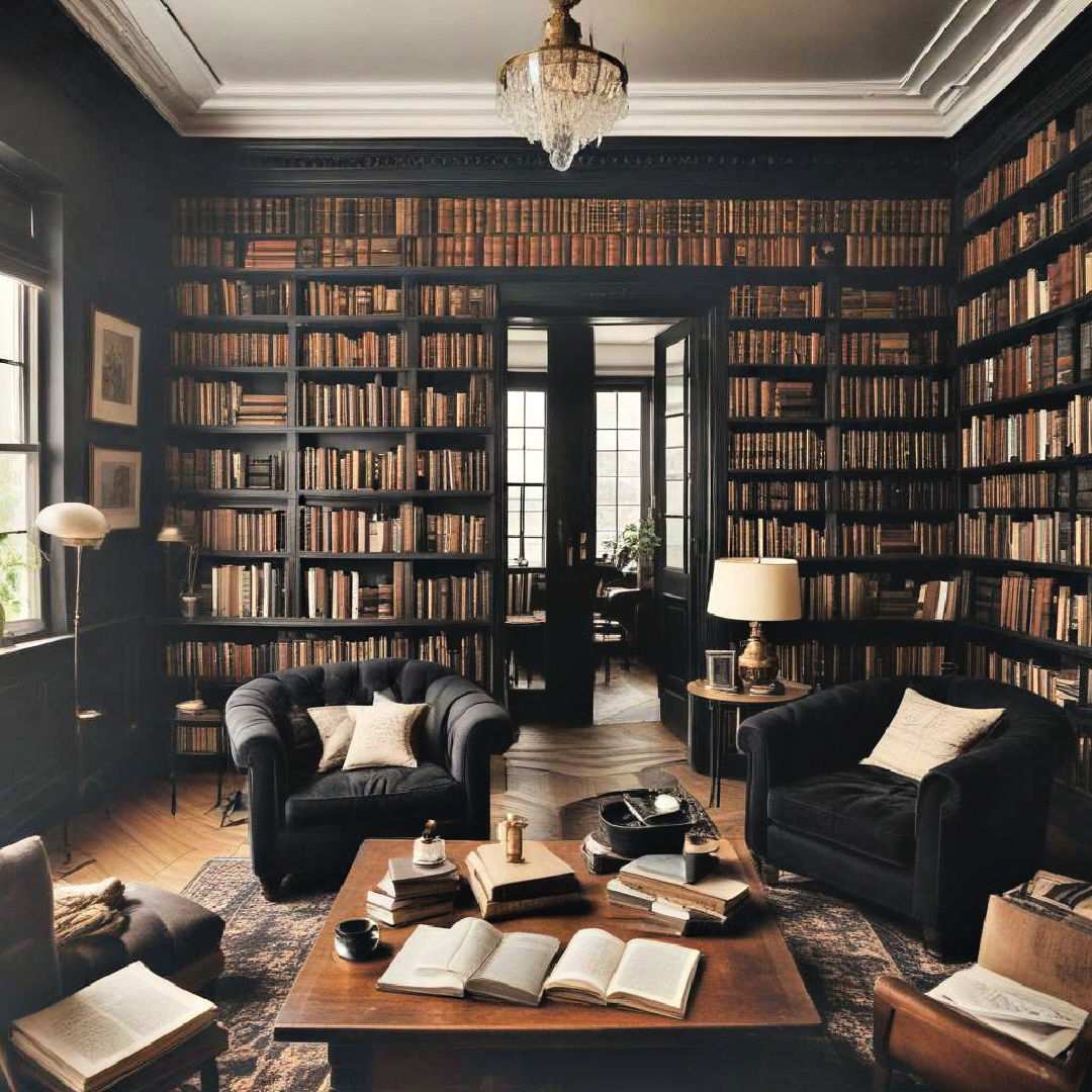 add stacks of old books and journals