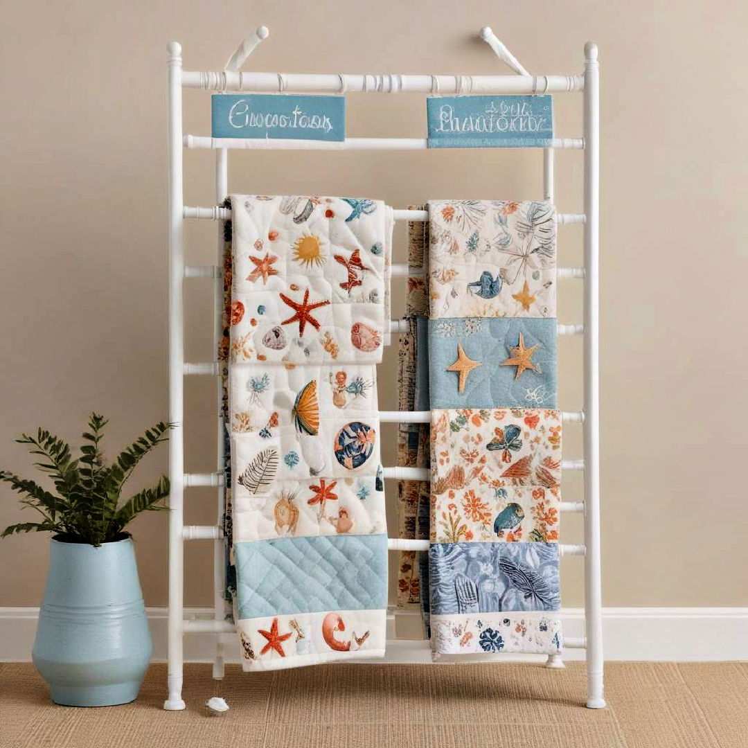 beach themed quilt rack