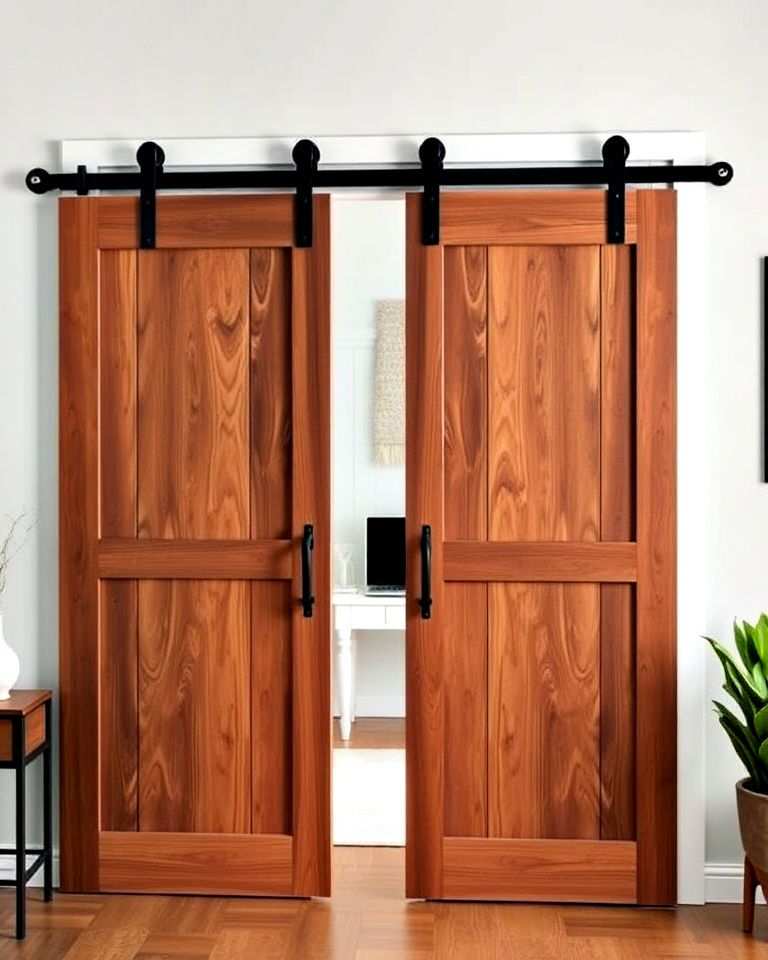 black and brown sliding barn door