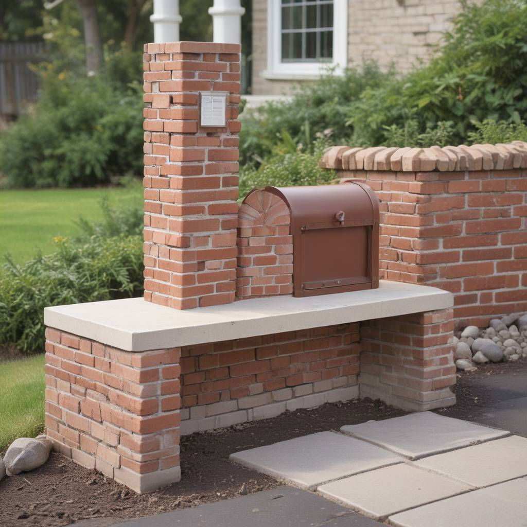 brick mailbox with integrated bench
