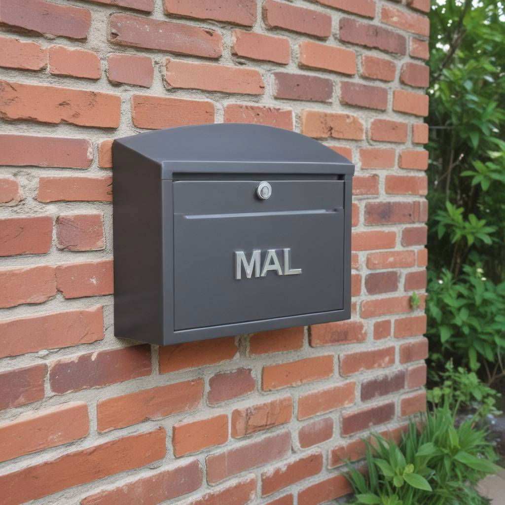 brick mailbox with metal mail slot