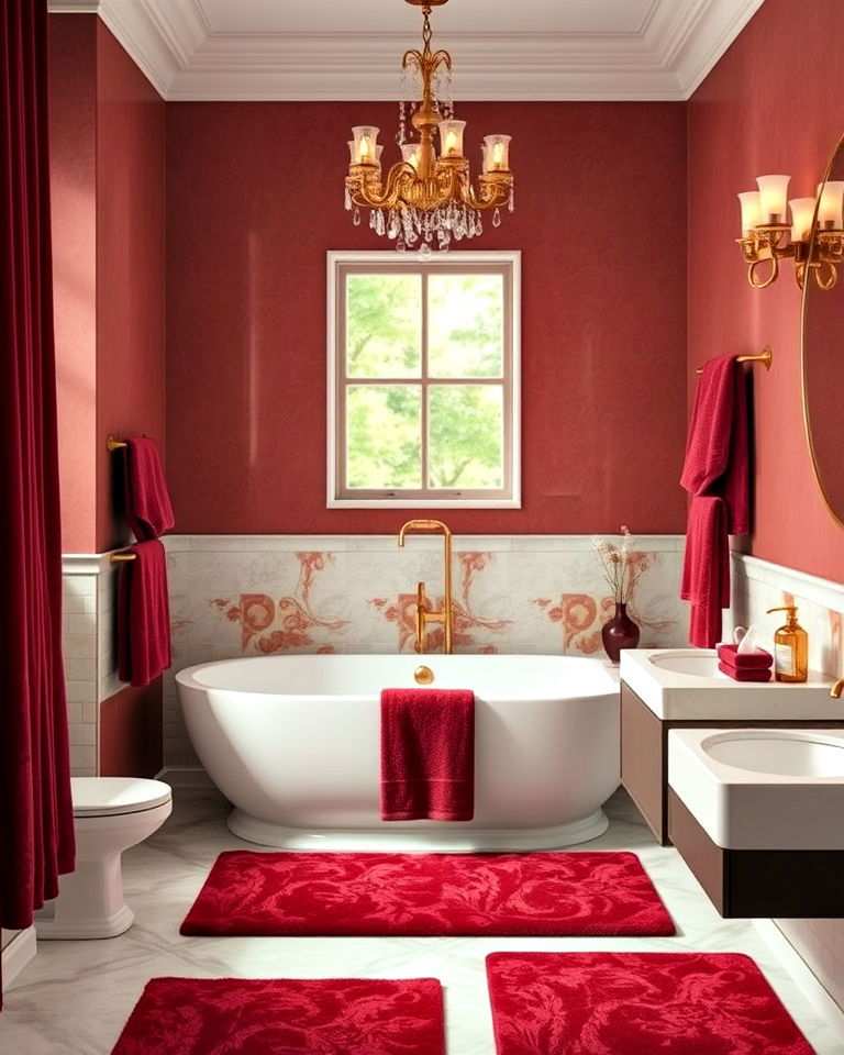burgundy towels and accessories for subtle elegance