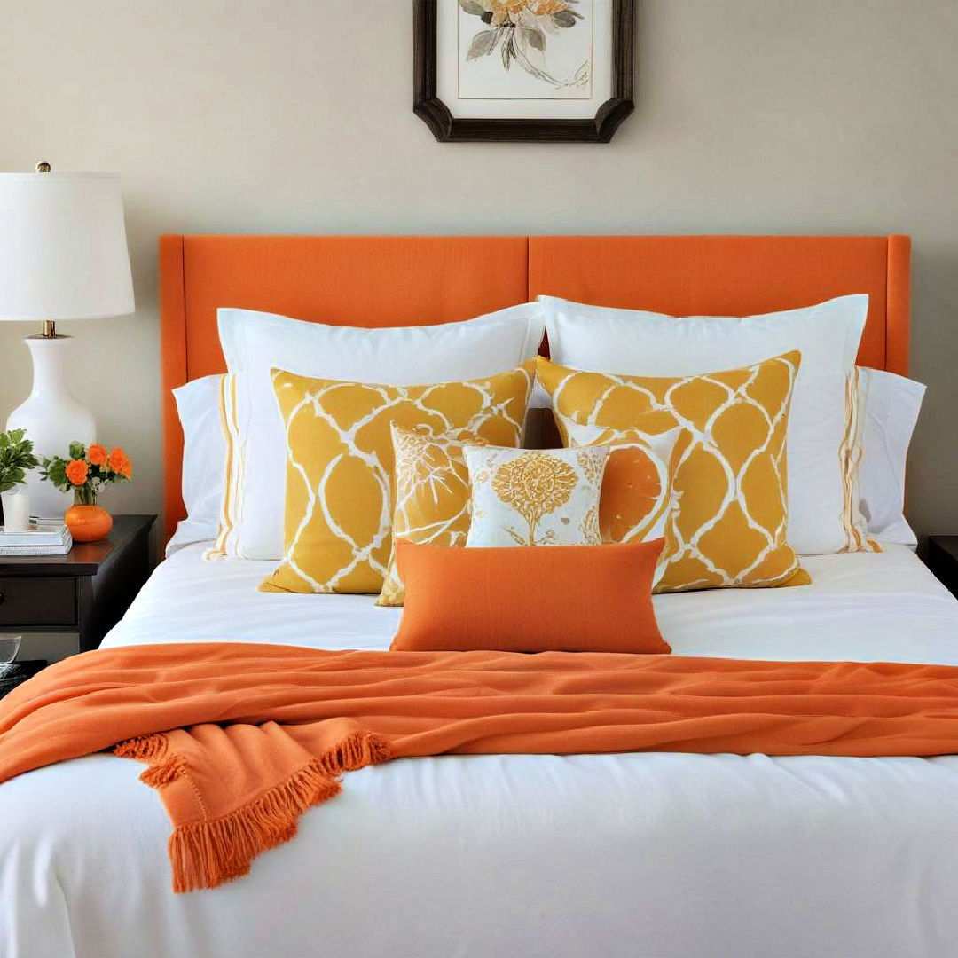 citrus colored accent pillows
