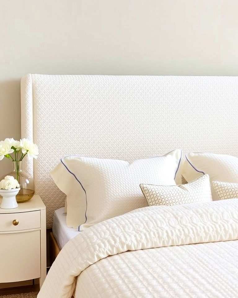 classic bouclé fabric upholstery bedroom
