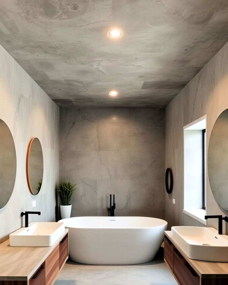 concrete bathroom ceiling design