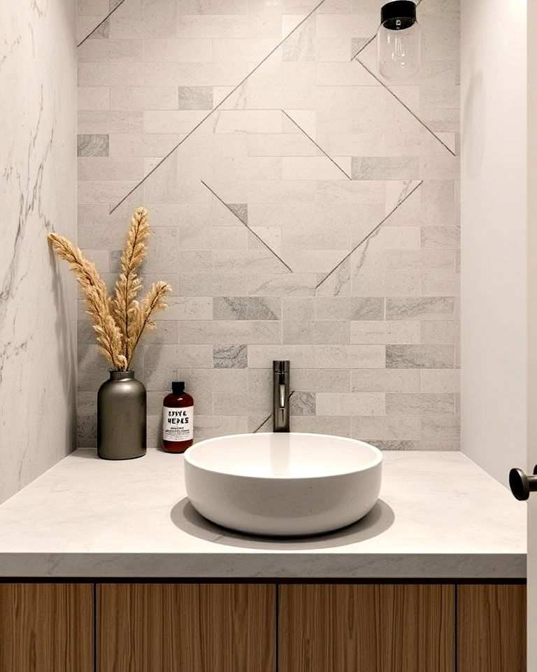 concrete tile bathroom backsplash