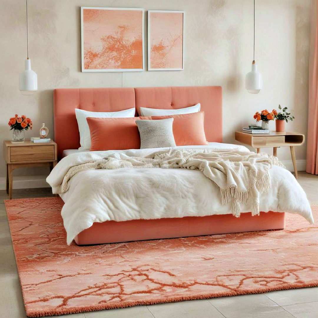 coral toned rugs for a subtle touch