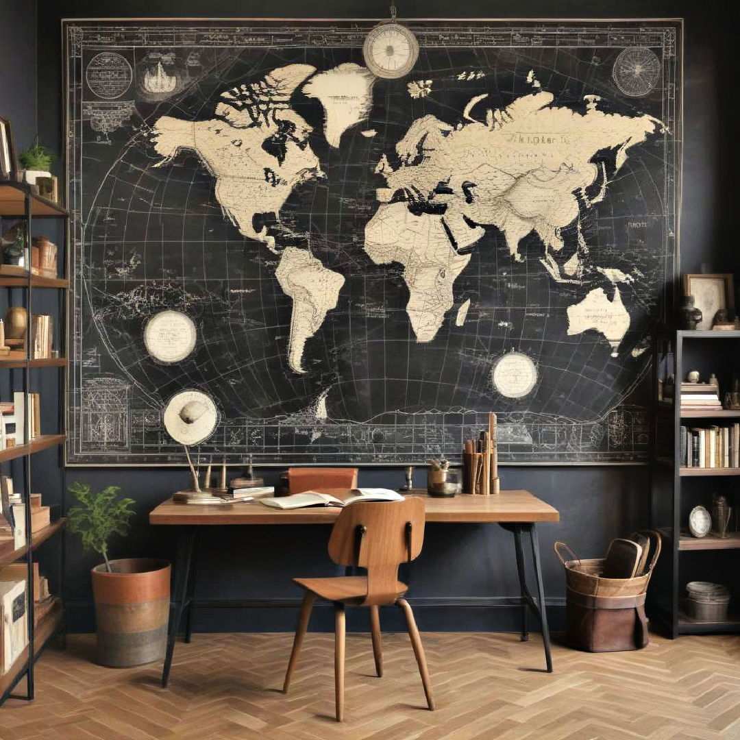decorate with vintage maps and charts