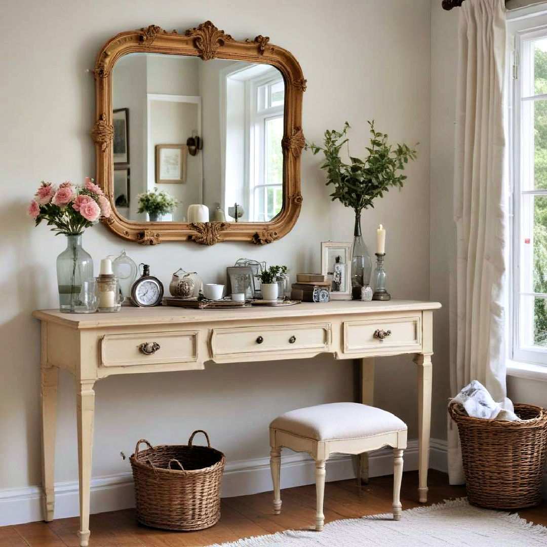 decorate with vintage mirrors to add light and space