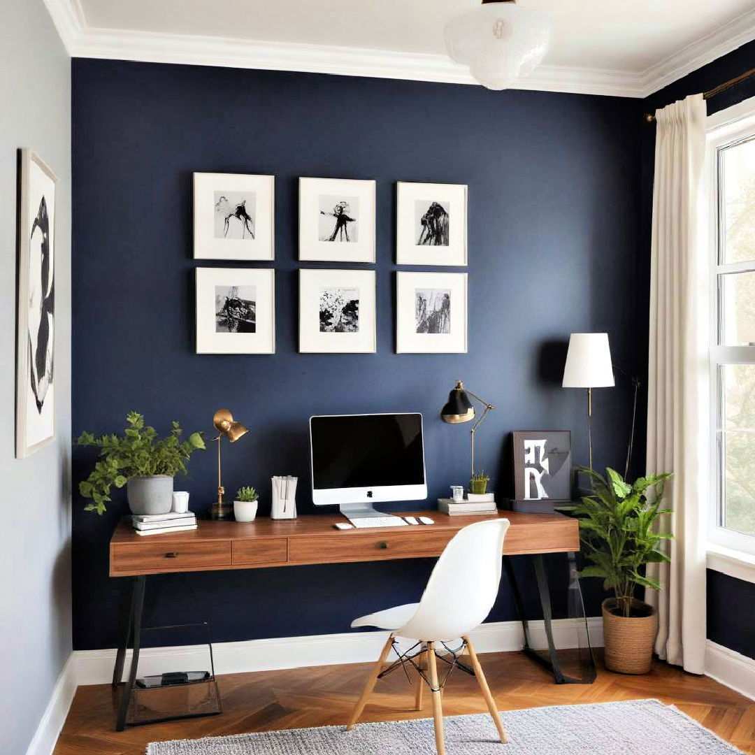 deep blue accent wall for subtle contrast
