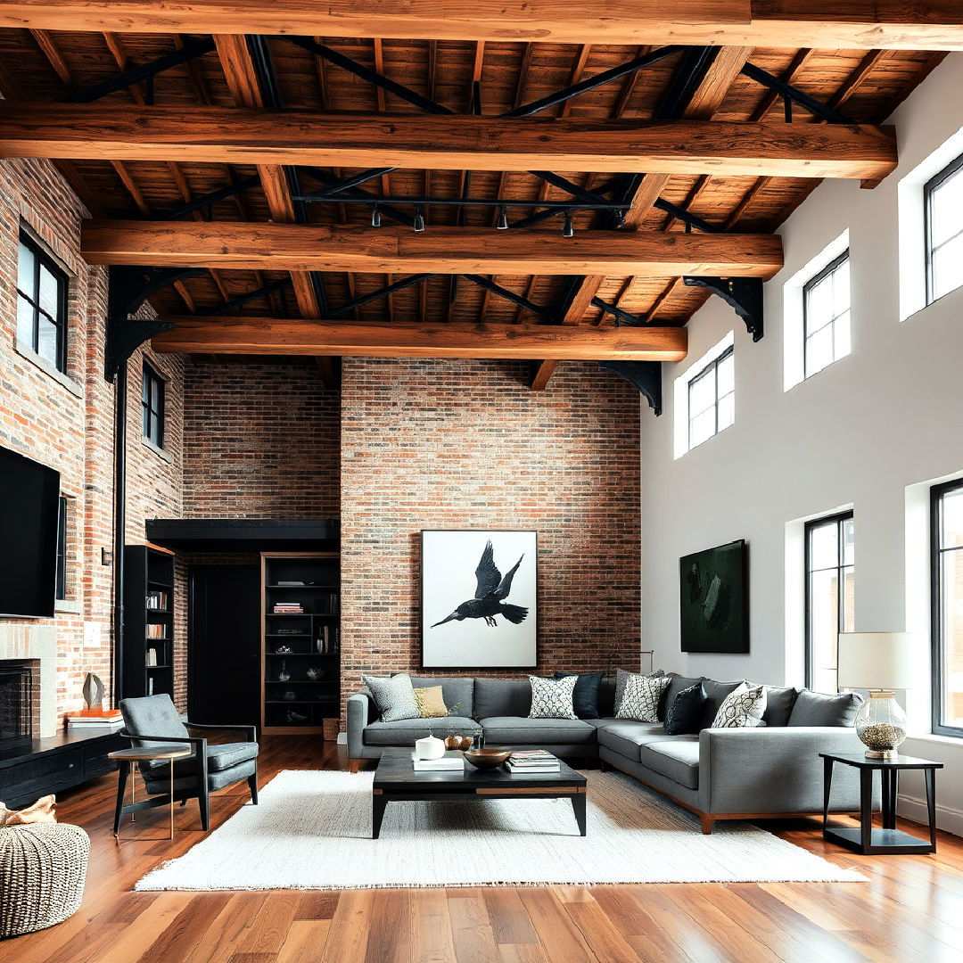 exposed steel beams for an industrial edge