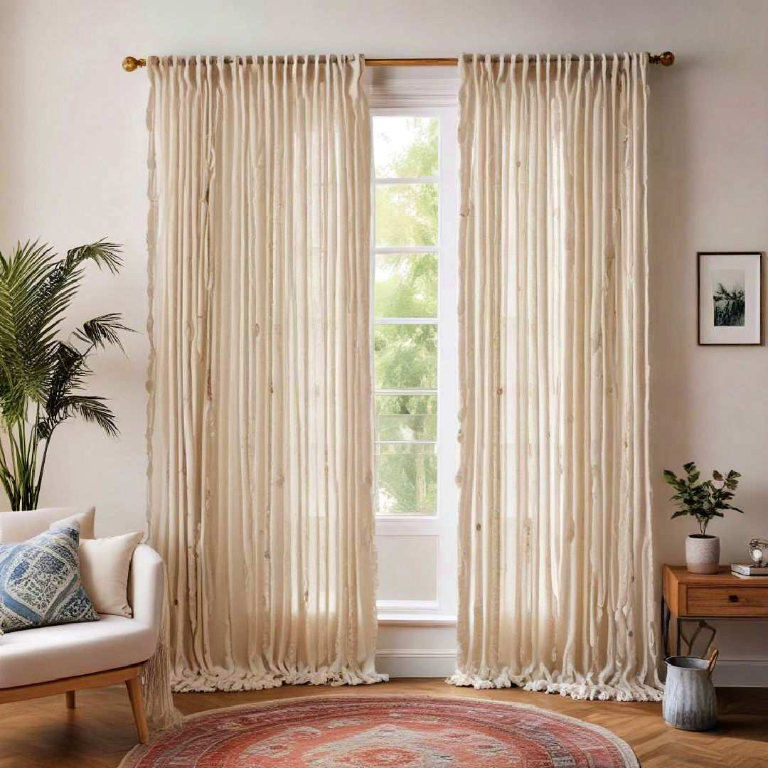 fringe curtains for a bohemian vibe