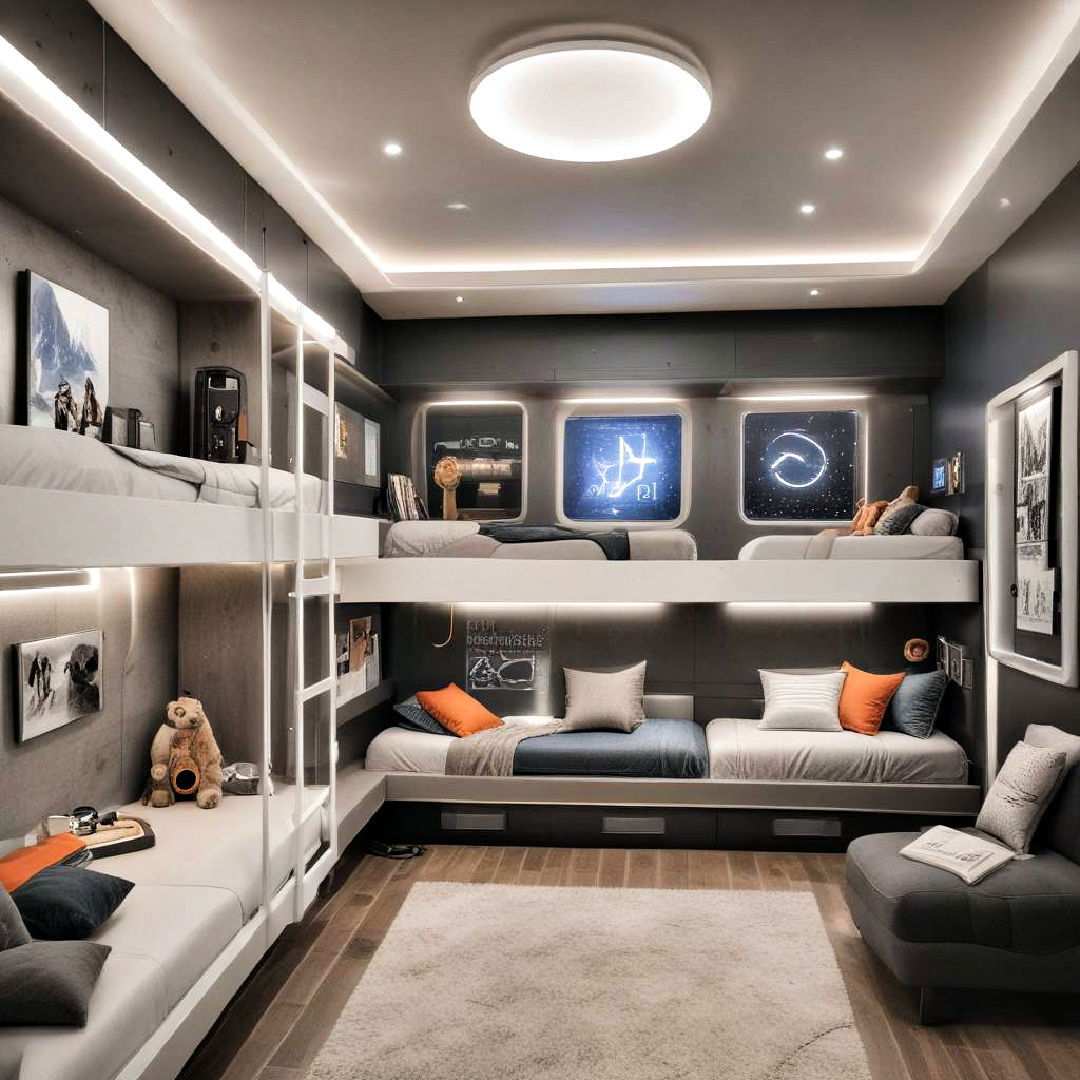 futuristic tech savvy bunk room