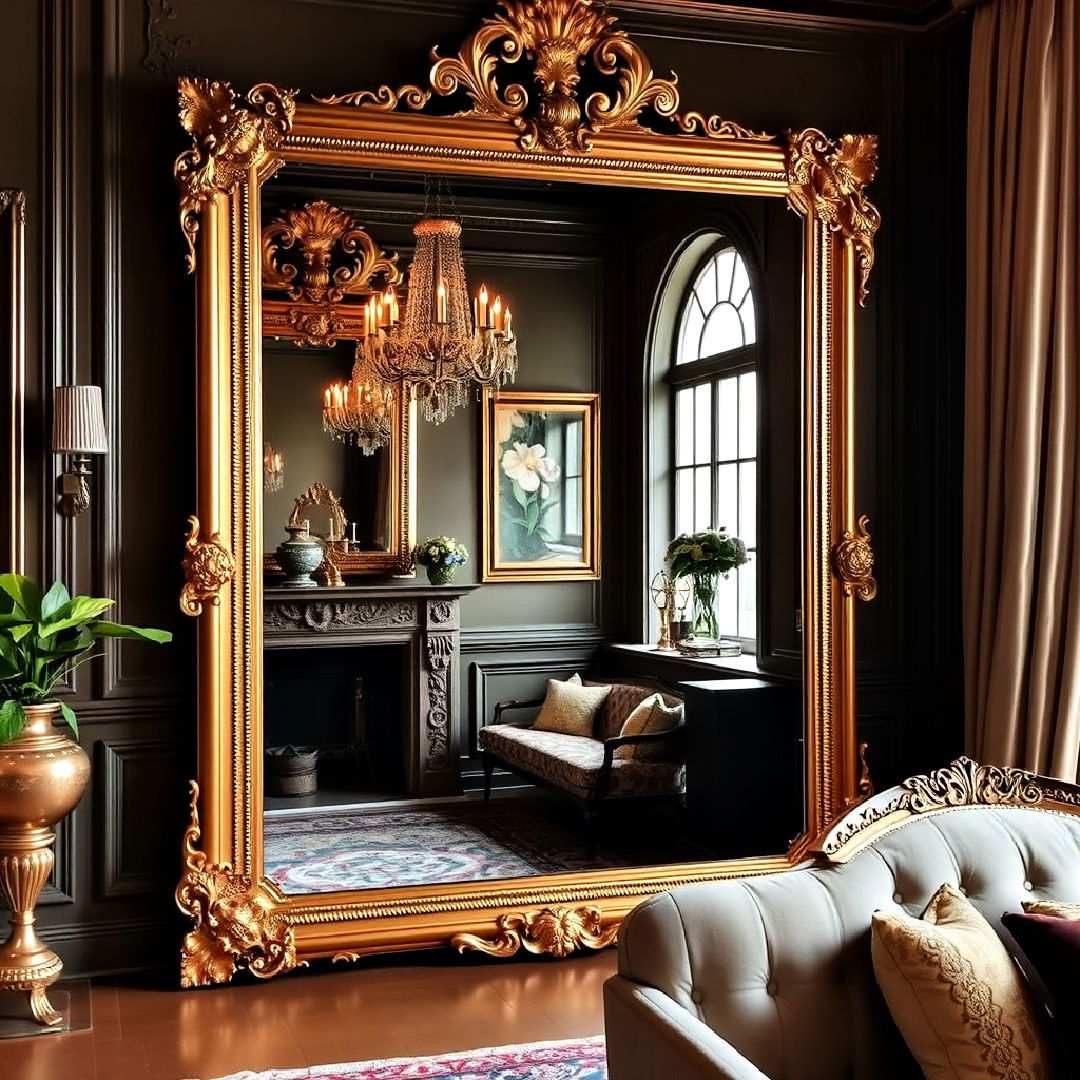 gilded mirrors to reflect opulence