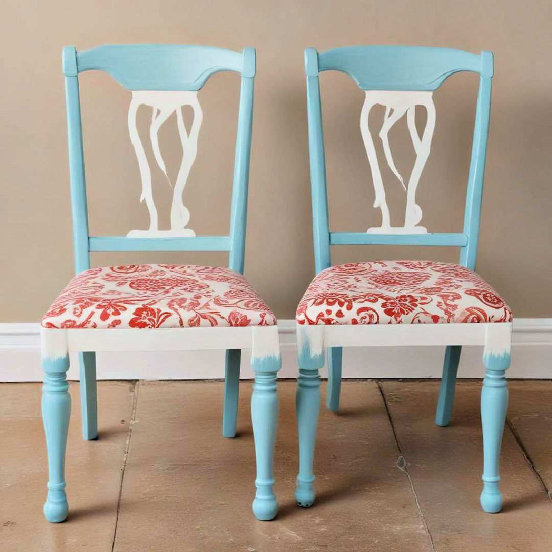 hand painted dining chair legs