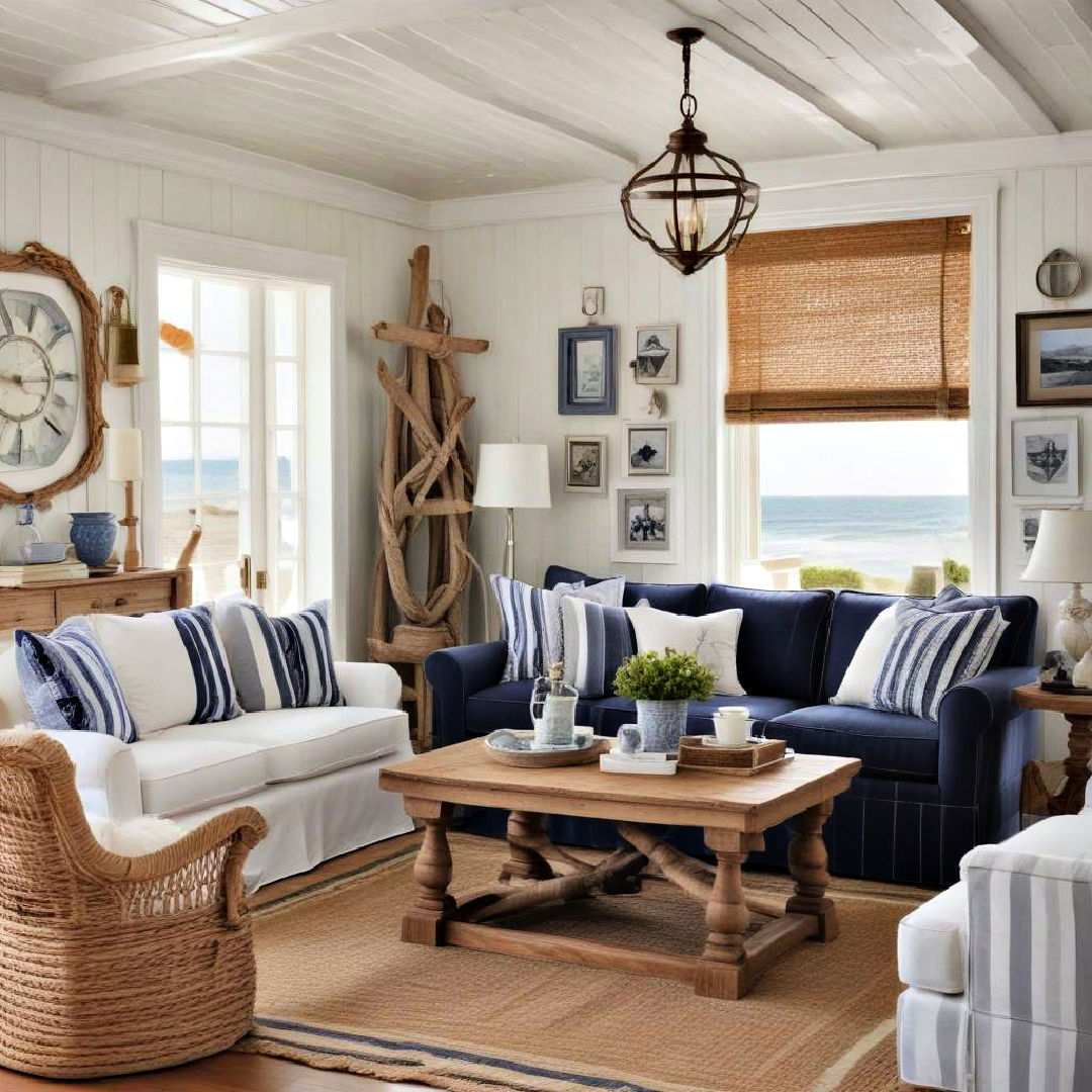 incorporate nautical elements for a seaside cottage look