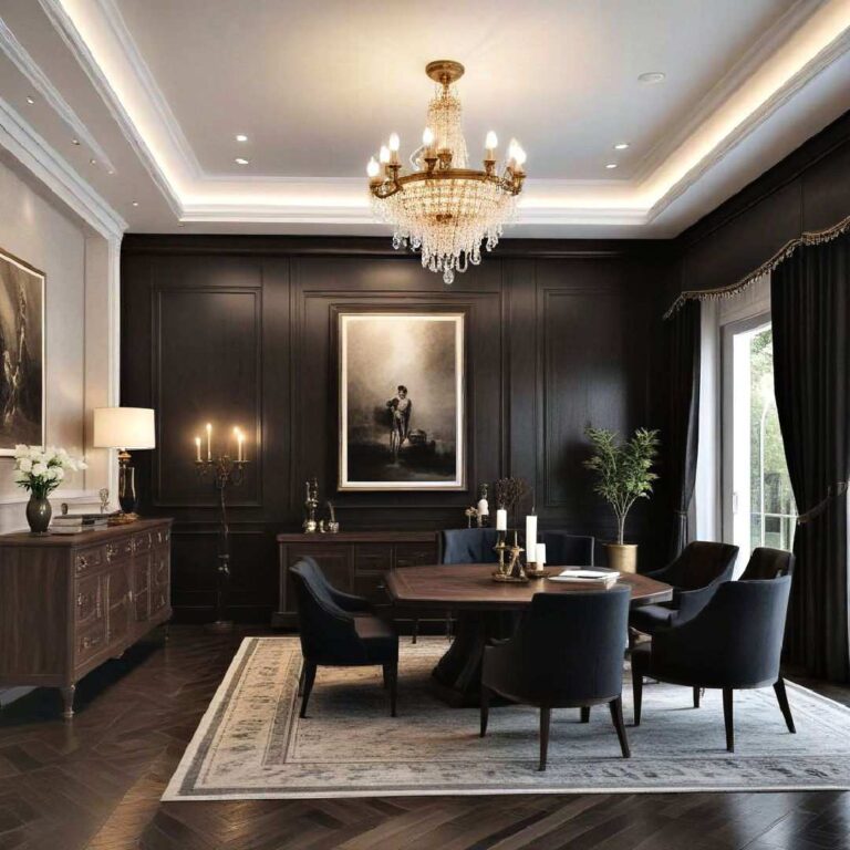 incorporate rich dark wood furniture