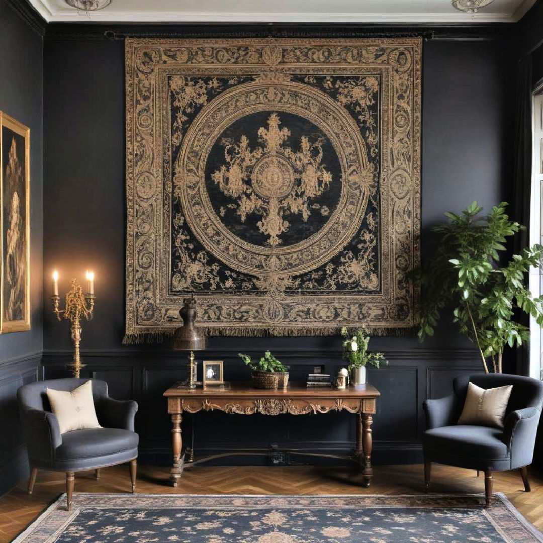 incorporate tapestries and wall hangings