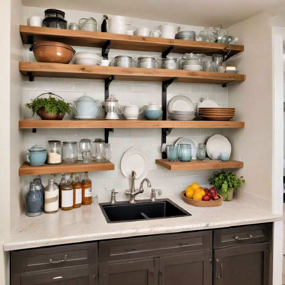 install open shelving