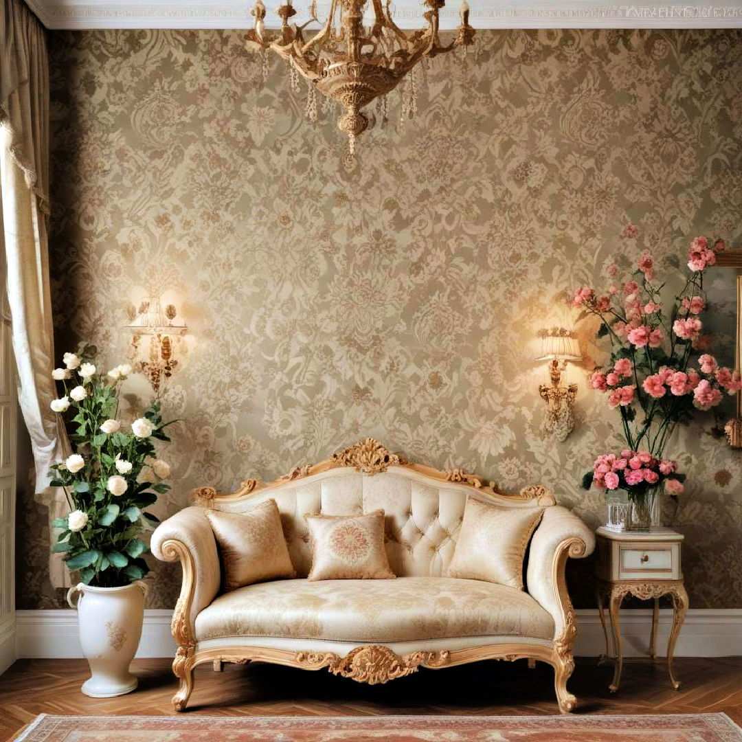 intricate wallpaper with floral motifs