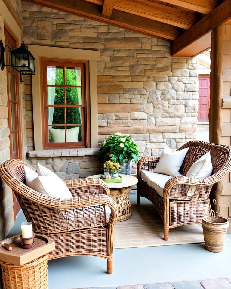 introduce wicker furniture for a cozy vibe