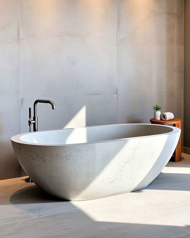 luxury and durability concrete bathtub