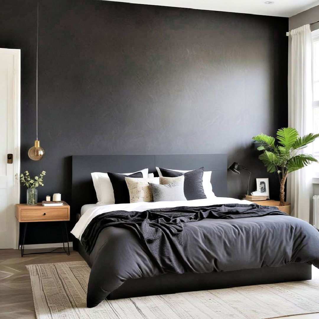 matte black accent wall