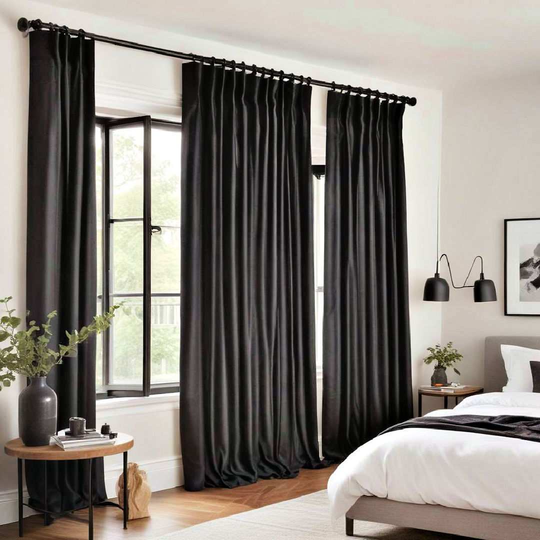 matte black curtain rods