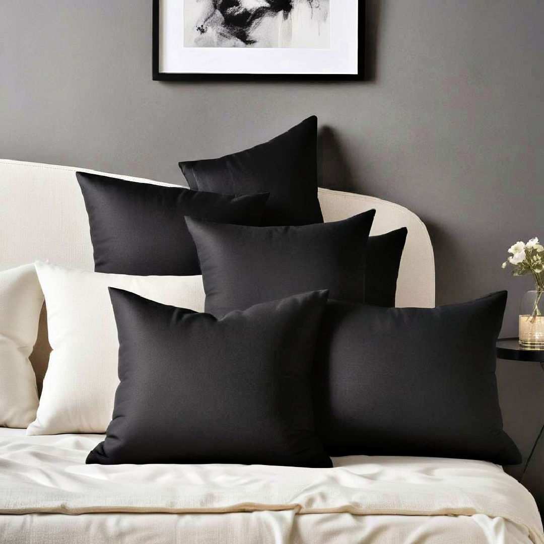 matte black decorative pillows