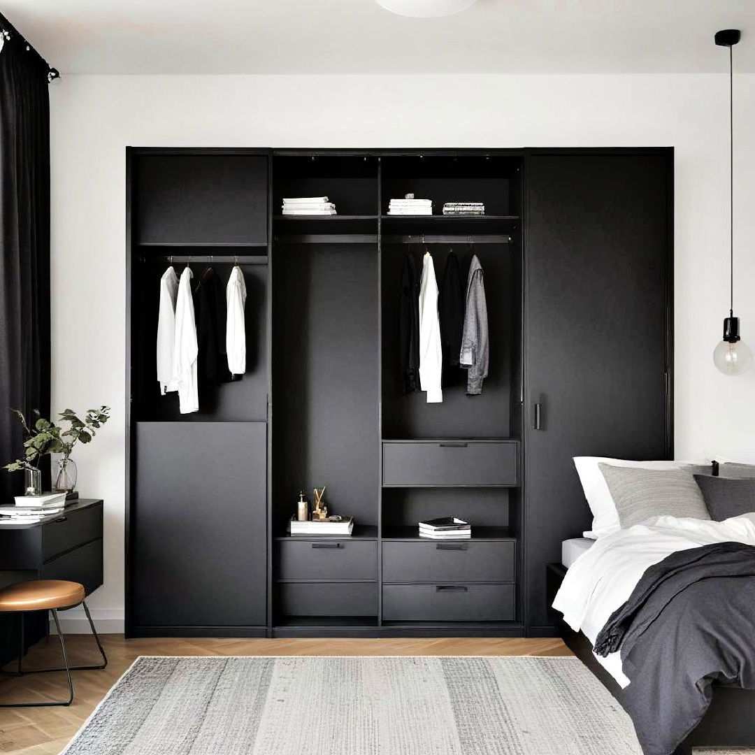 matte black wardrobe