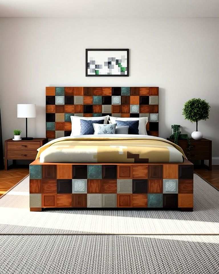 minecraft themed bed frame