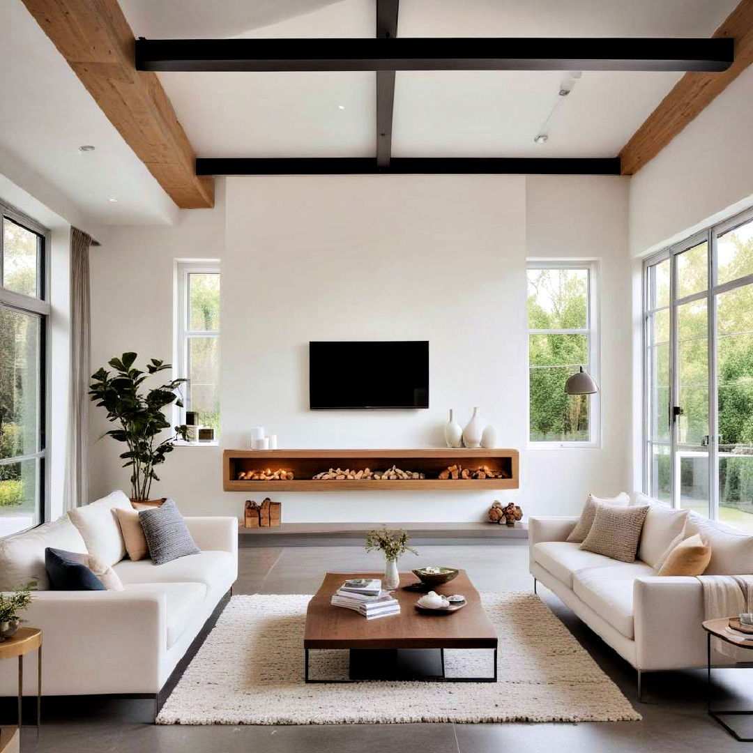 minimalist design with floating beams