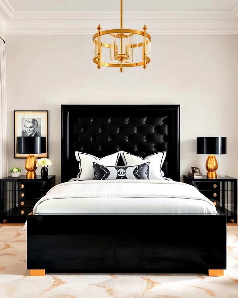 modern black furniture for chanel inspired bedroom