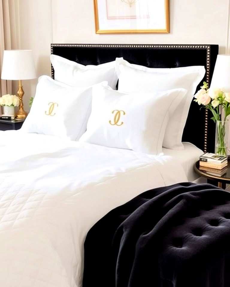 monogrammed linens for a personal touch