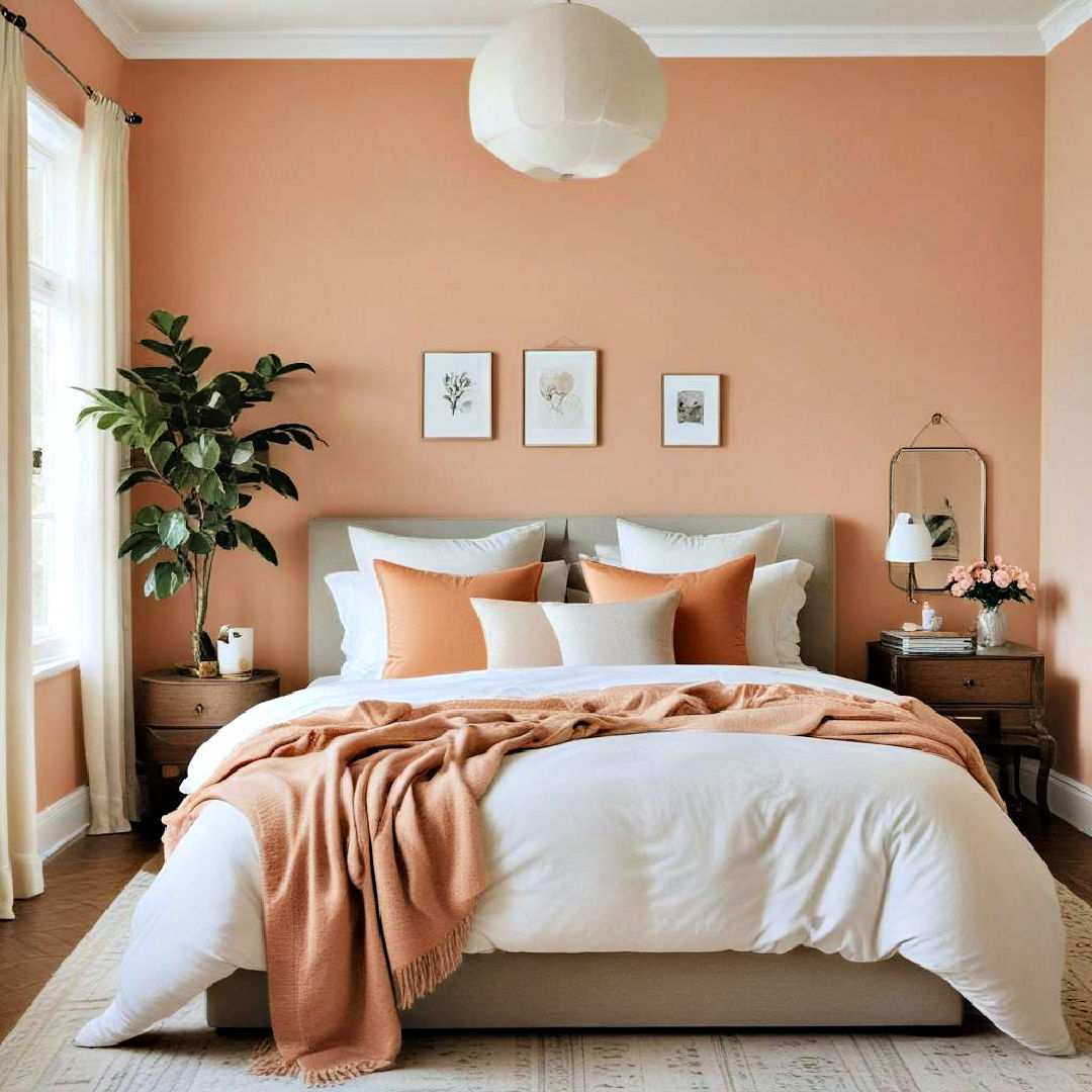 muted apricot walls for a serene vibe