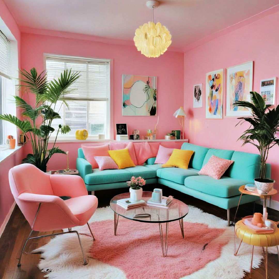 neon and pastel accents