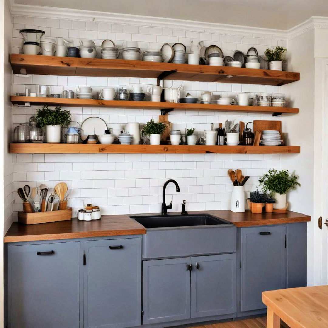 open shelving in kitchens