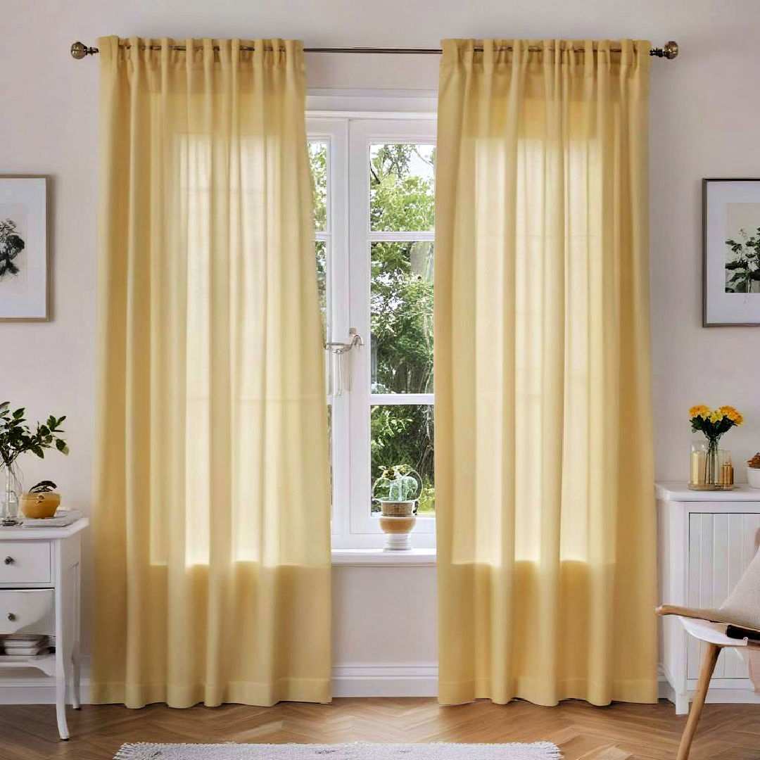pale yellow curtains for a soft touch