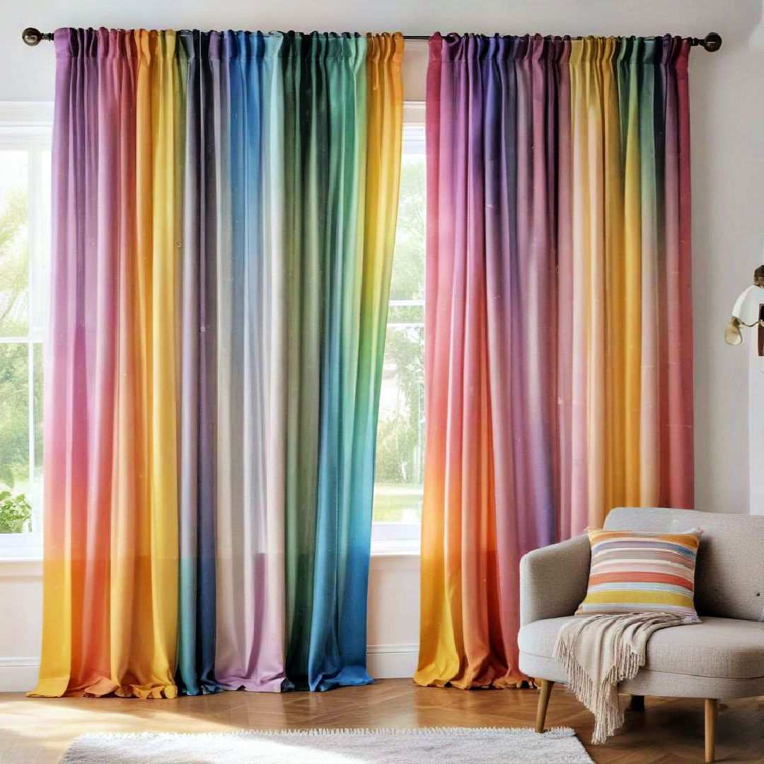 rainbow curtains