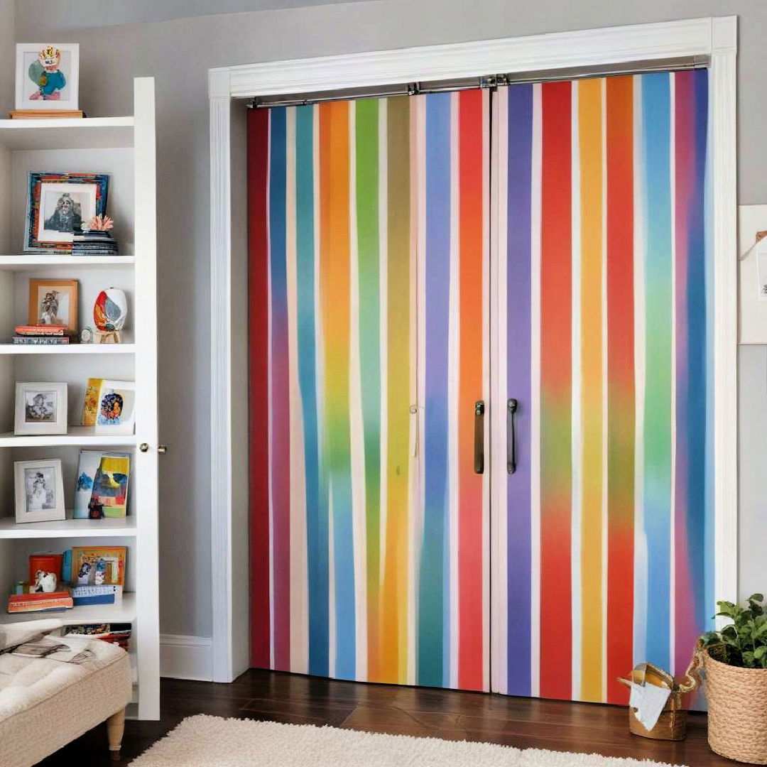 rainbow painted closet doors