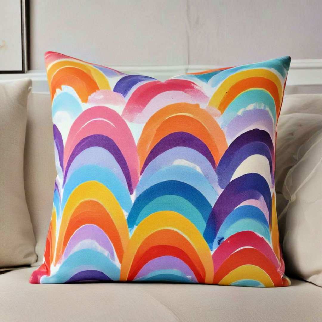 rainbow throw pillows