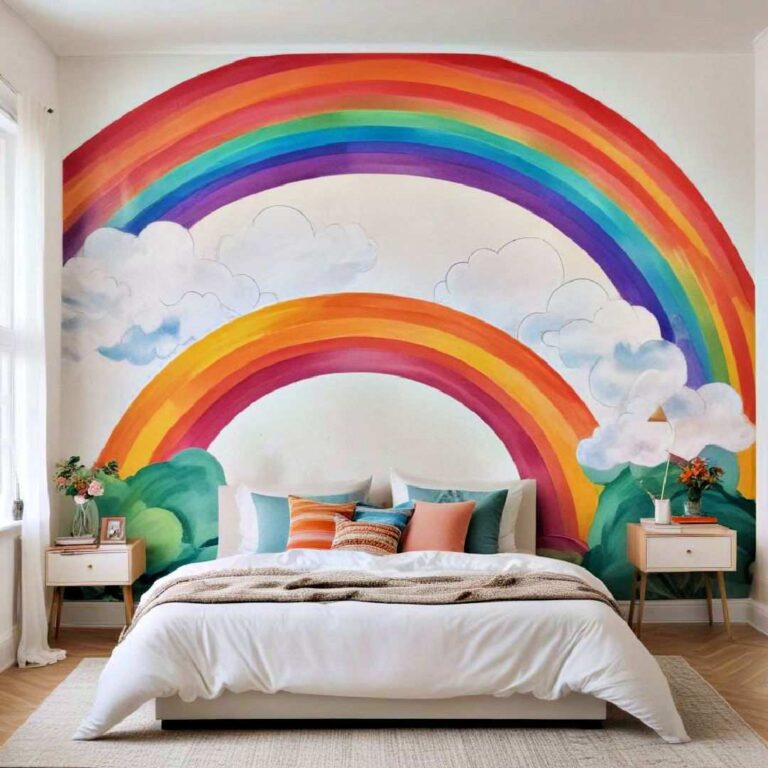 rainbow wall mural
