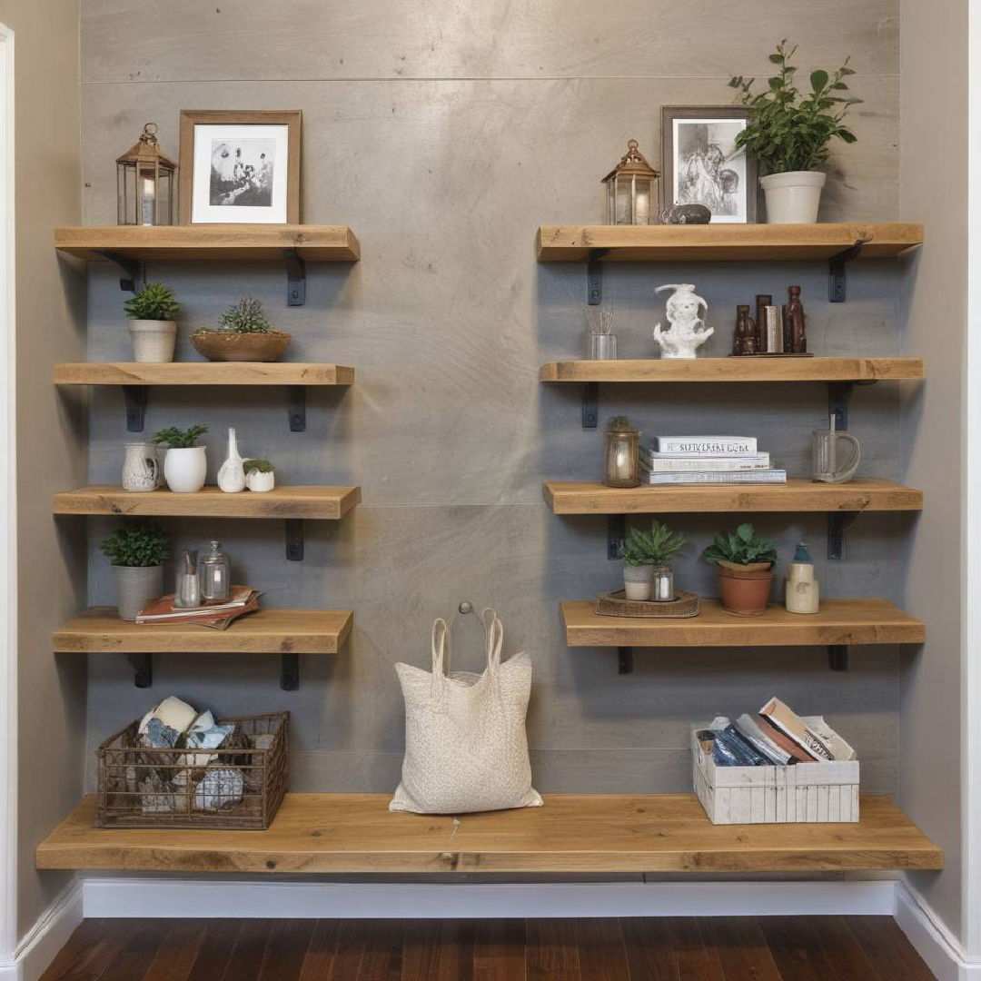 reclaimed wood shelves