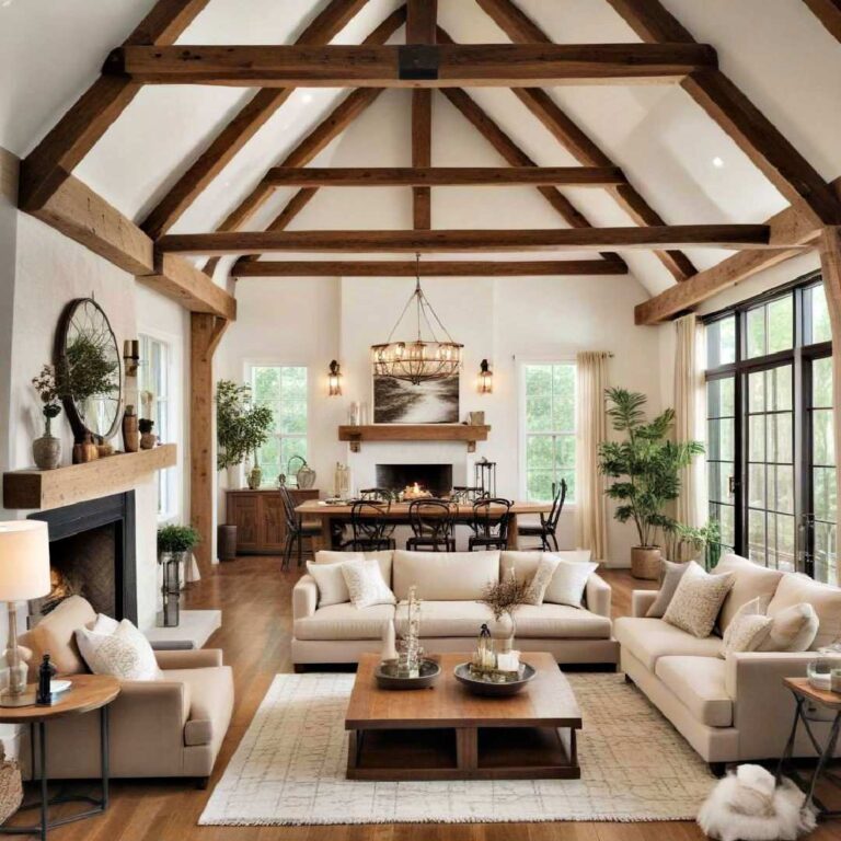 rustic charm with natural wood beams