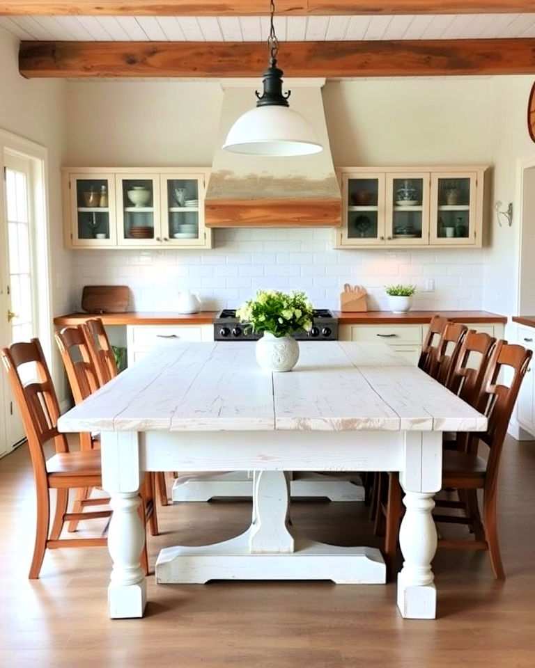 rustic white farmhouse table