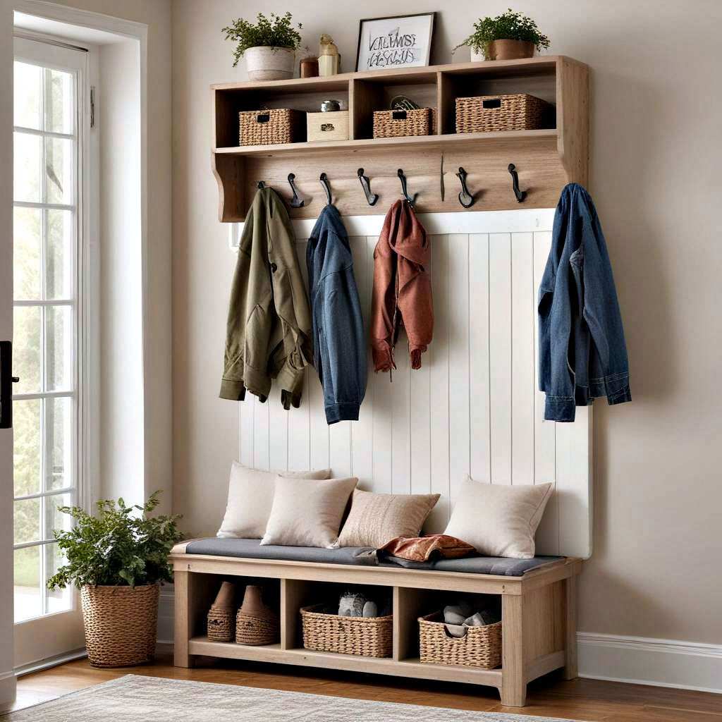 space saving hall trees