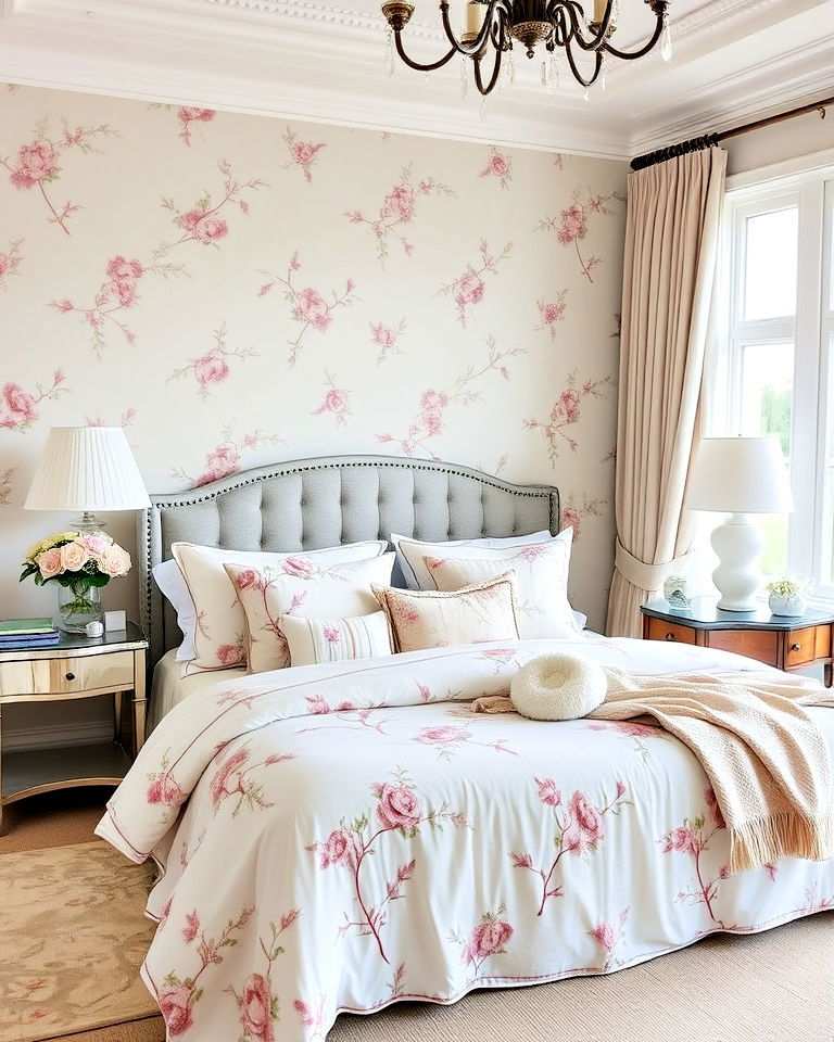 subtle floral patterns for bedroom