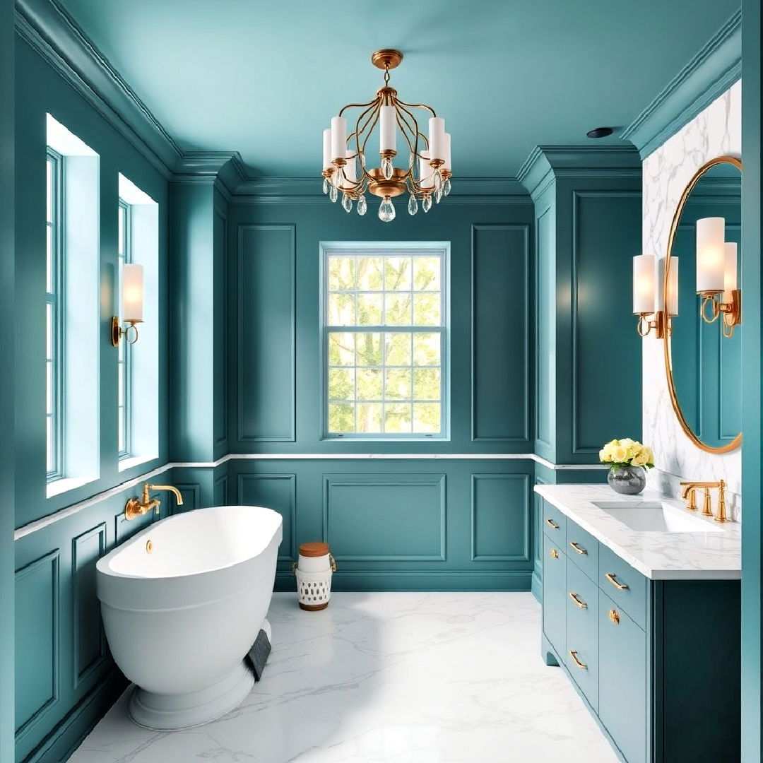 teal and marble combo for elegant sophistication