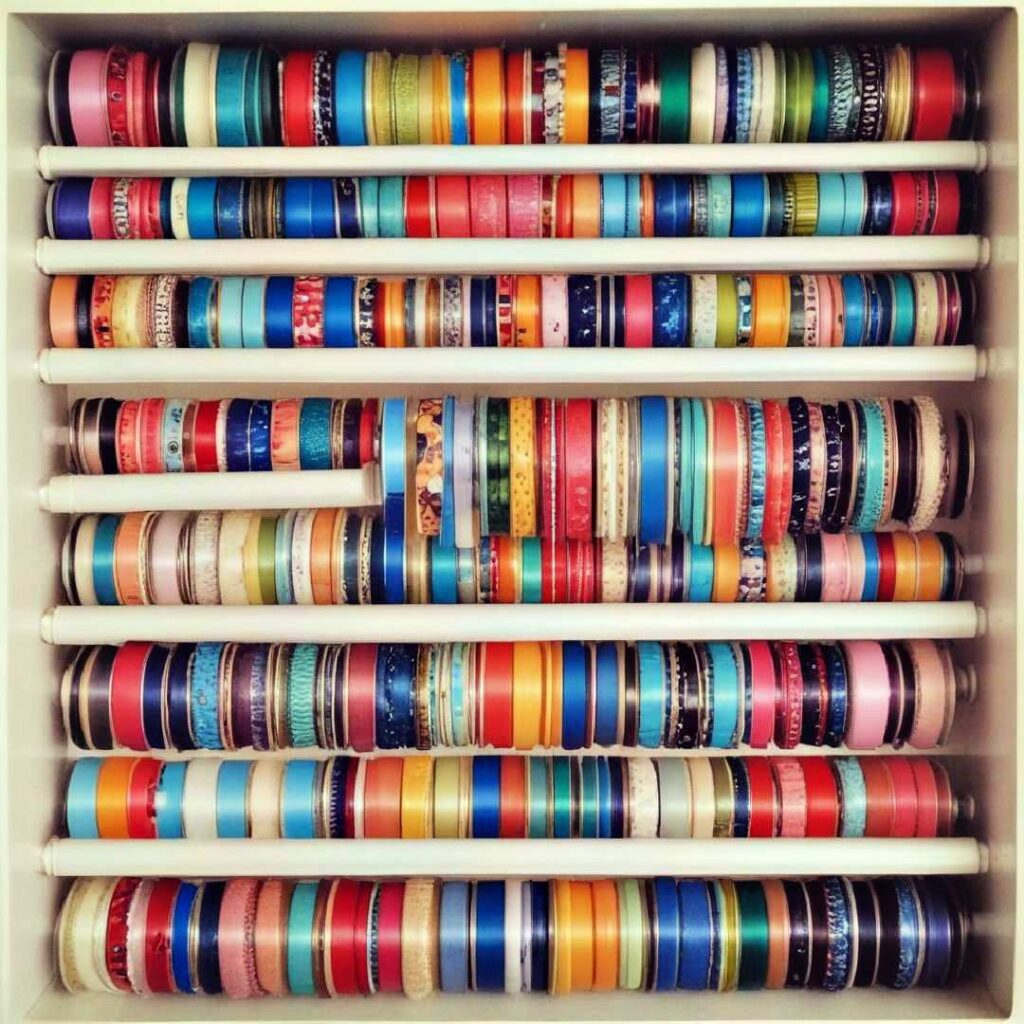 Rustic Picture Rods With Ribbon 15 Ribbon Storage Ideas To Save Space in Small Areas — PlantWorksNYC